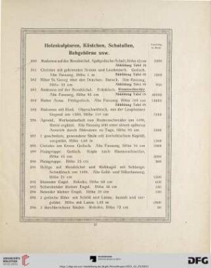 Holzskulpturen, Kästchen, Schatullen, Rehgehörne usw. (Nr. 580 - 612)