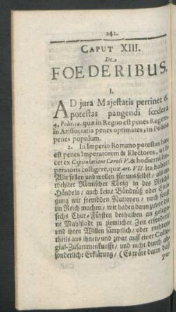 Caput. XIII. De Foederibus