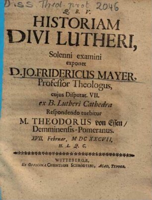 Historiam Divi Lutheri