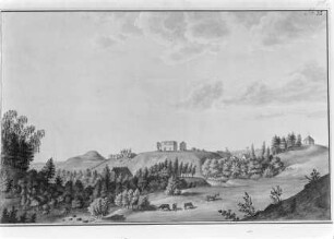 Ansicht der Burgruine Hofzumberge von der Südseite