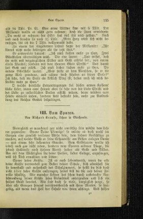 Vom Sparen