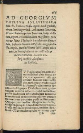 [Anfang] Praefatio