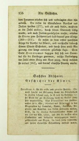 Sechster Abschnitt. Geschichte der Roemer