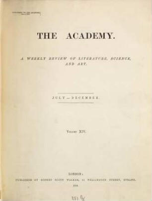 The academy. 14. 1878