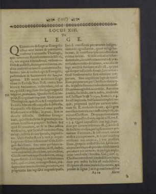 Locus XIII. De lege.