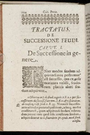 Tractatus De Successione Feudi.
