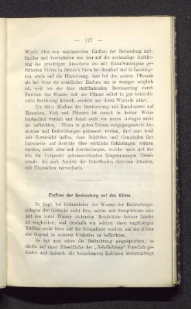 Einfluss der Berieselung auf das Klima.