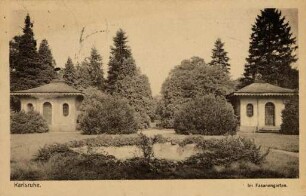 Postkartenalbum mit Motiven von Karlsruhe. "Karlsruhe. Im Fasanengarten". Fasanengarten am Schlossgarten