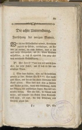 Die achte Unterredung. Fortsetzung der vorigen Materie