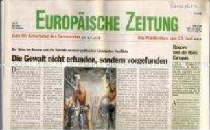 EU-Wochenzeitung "Europäische Zeitung" zum 50. Jahrestag des Europarates und zur Europawahl 1999