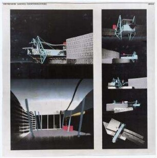Bauwettbewerb Amerika-Gedenkbibliothek/Berliner Zentralbibliothek, AGB, 1. Phase (nicht realisiert) – Ansichten, Innenansichten. Berlin-Kreuzberg, Blücherplatz 1