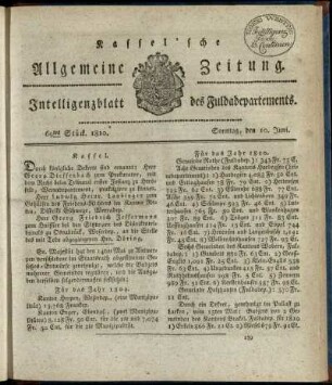 69tes Stueck, Sonntag, den 10. Juni 1810