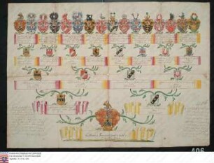 Ahnenprobe des Lothar Franz Ignaz Specht v. Bubenheim. - ausgefertigt 1717 April 8, Papier, Kopie