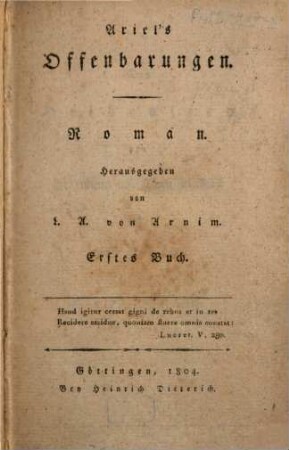 Ariel's Offenbarungen : Roman, 1