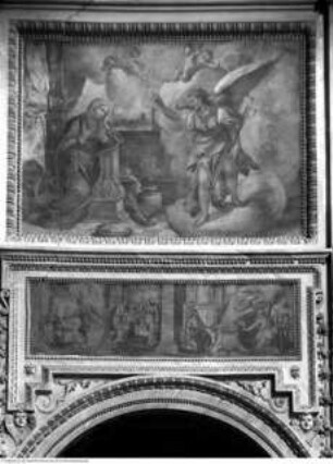 Alttestamentarische Figuren und Szenen aus der Geschichte von der Geburt Christi, Verkündigung der Geburt Christi