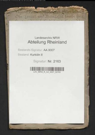 Grenzen der Ortschaften Sinnersdorf, Orr, Langel und Rheinkassel; Verzeichnis der dort befindlichen Höfe mit Angabe ihrer Größe