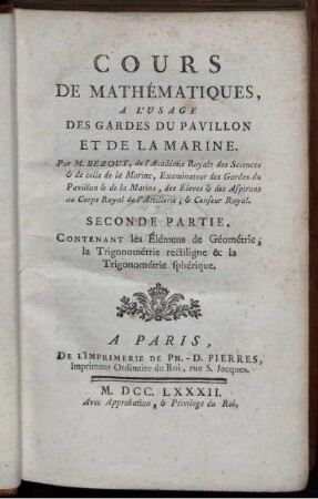 Partie 2: Cours de mathématiques. Seconde Partie