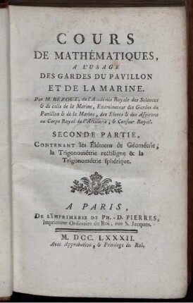 Partie 2: Cours de mathématiques. Seconde Partie