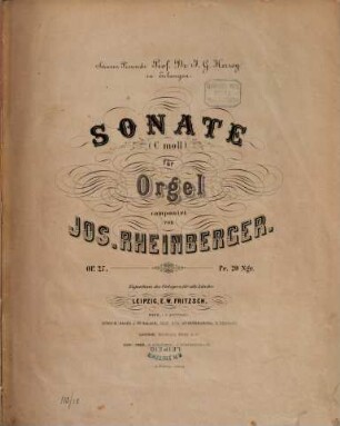 Sonate (c-Moll) : für Orgel ; op. 27