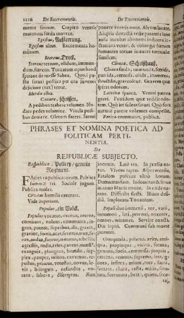 Phrases Et Nomina Poeticae Ad Politicam Pertinentia