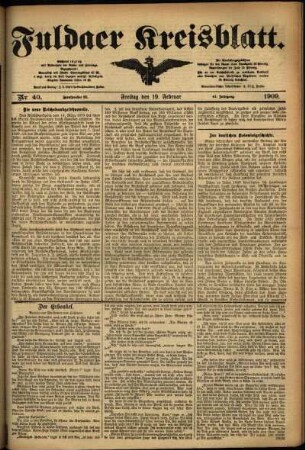 Ausgabe vom Freitag, den 19. Februar 1909.