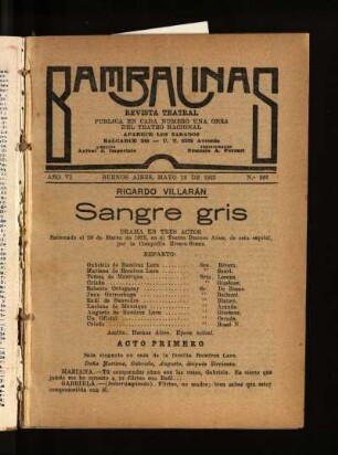 Sangre gris : drama en tres actos