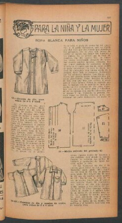Ropa blanca para niños : Para la niña y la mujer