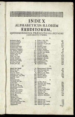 Index Alphabeticus Illorum Eruditorum.