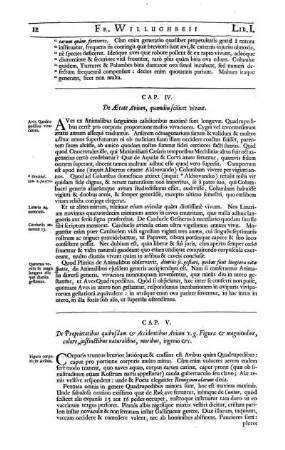 Cap. IV. De Aetate Avium, quamdiu scilicet vivant
