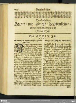 Dritter Theil. Begebenheiten des 1660. Jahrs - Begebenheiten des 1684, und 1685. Jahrs