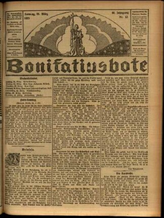 Ausgabe vom Sonntag, den 25. März 1923.