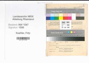 Entnazifizierung Fritz Koehler , geb. 08.04.1890 (Beamter)