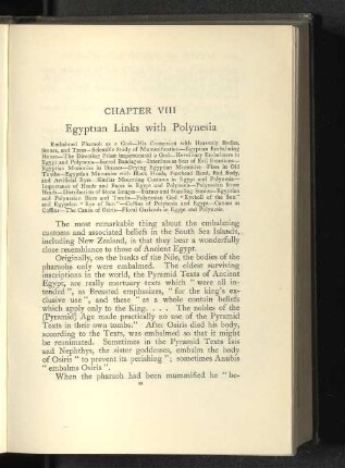 Chapter VIII Egyptian Links with Polynesia