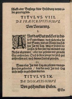 Titulus VIII. De Praescriptionibus.