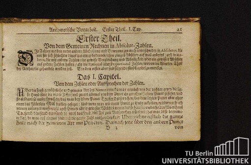 Das I. Capitel. Von dem Zehlen oder Aussprechen der Zahlen.