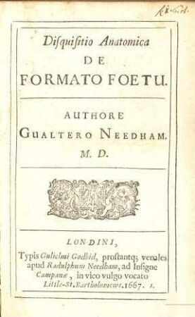 Disquisitio anatomica de formato foetu