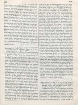 345-346 [Rezension] Hartmann, Hans, Denkendes Europa
