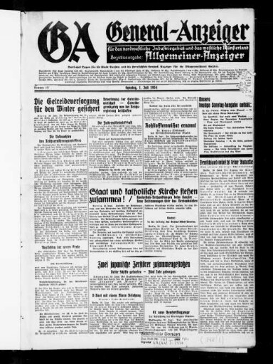 Titelseite einer Zeitung