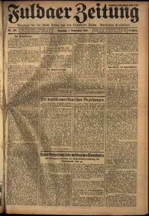 Erste Ausgabe vom Samstag, den 03. November 1928.