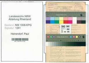 Entnazifizierung Paul Herrendorf , geb. 13.04.1915 (Schlosserlehrling)