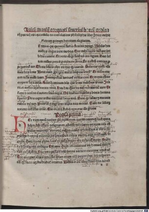 De consolatione philosophiae : mit Kommentar von Pseudo-Thomas Aquinas