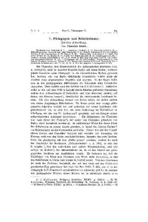 Pädagogen und Schulmänner : zweite Abteilung ; [Perioden und Personen]