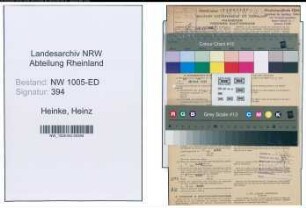 Entnazifizierung Heinz Heinke , geb. 02.05.1901 (Architekt)
