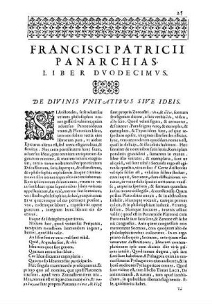 Liber Dvodecimvs. De Divinis Vnitatibus Sive Ideis