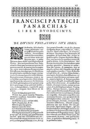 Liber Dvodecimvs. De Divinis Vnitatibus Sive Ideis
