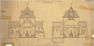 Fischer, Theodor; München - Schwabing; Prot. Kirche Schwabing (Erlöserkirche) - Querschnitte