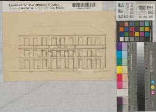 Brünninghausen (Dortmund) Schloß Herrenhaus Fassade Anf. 19.Jh. o.M. 20 x 33 Zeichnung Romberg