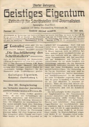 Nummer 20 (15. Juli 1908)