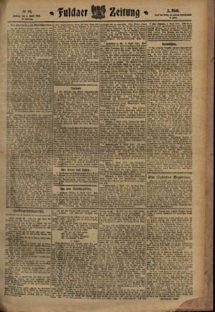 Zweite Ausgabe vom Freitag, den 08. April 1910.