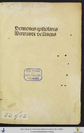 3: Sermones Bertra[n]di de tempore et de sanctis una cum quadragesimali epistolari: Sermones epistolares Bertrandi de sanctis